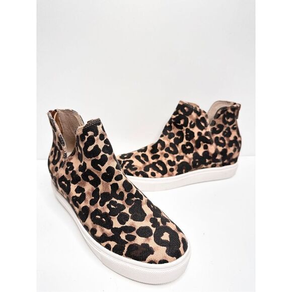 Steve Madden Boots Womens Size 6 Claud Brown Black Leopard Print Ankle Bootie - Picture 5 of 8